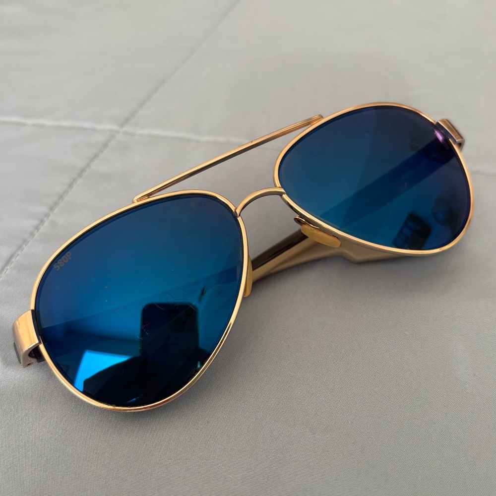 Costa Loreto Sunglasses w/ Blue Mirror Polycarbonate 580P + Tortoiseshell Frame